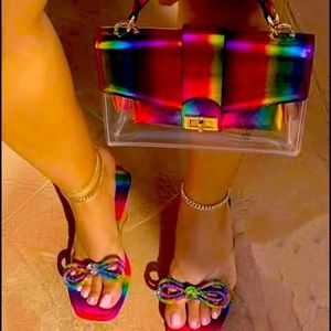 Rainbow purse and sandals set